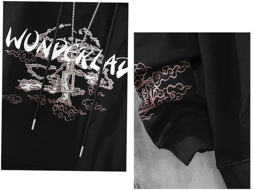 Vista 3 de SHINsuke Sudadera con capucha de anime japonés Y2K Harajuku Sakura, sudadera coreana de manga larga de forro polar, ropa