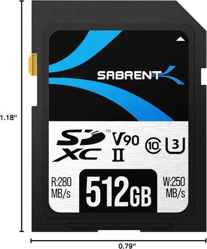 Vista 8 de SABRENT Rocket v90 - Tarjeta de memoria SD UHS-II de 512 GB R280MB/s W250MB/s (SD-TL90-512GB)