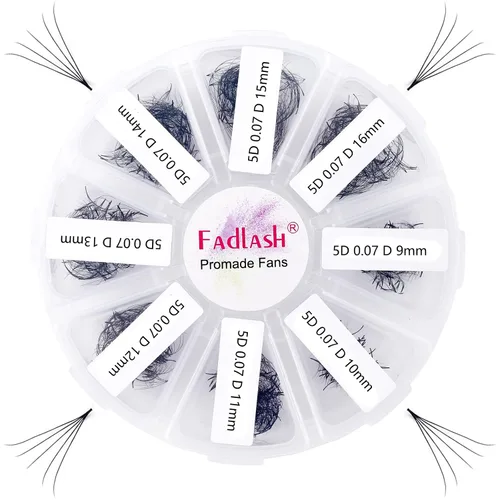 Vista 50 de Extensiones de pestañas de volumen Premade Fans Extensiones de pestañas 10D C/D rizadas