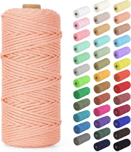 Vista 57 de Cuerda de macramé de 0.079 in x 220 yardas (656 pies), cuerda de algodón natural para colgar en la pared, ganchos de plantas, manualidades Verde