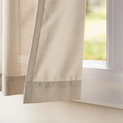 Vista 2 de Exclusive Home Loha - Par de paneles de cortinas de lino con ojales, 54 x 63 pulgadas, color beige