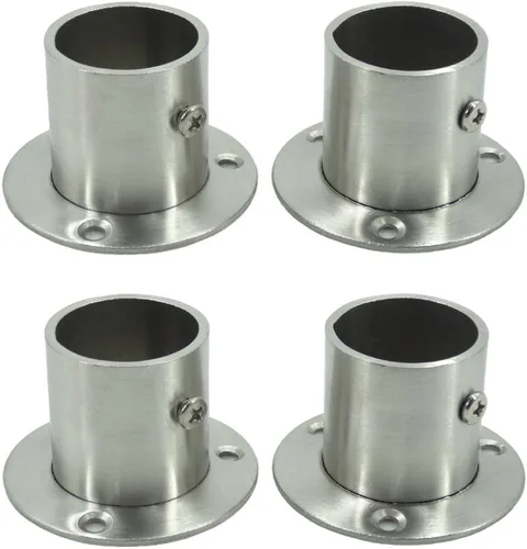 Vista 3 de Soporte para barra de armario de acero inoxidable con brida de 0.748 in (juego de 4)