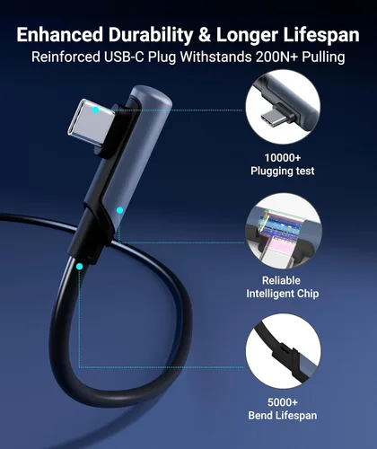 Vista 3 de Syntech Link Cable 10 FT Compatible with Oculus/Meta Quest 3/Meta Quest 3S, Quest2/Pro/Pico 4/Ultra Accessories and PC/SteamVR, High Speed PC Data