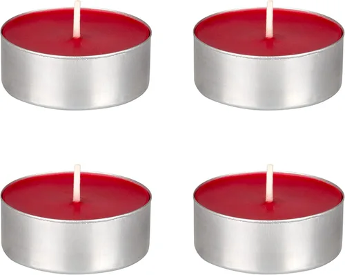 Vista 9 de Mega Candles 4 velas de té grises de gran tamaño sin perfume, velas de cera prensada, 12 horas de tiempo de combustión, decoración del hogar Gris