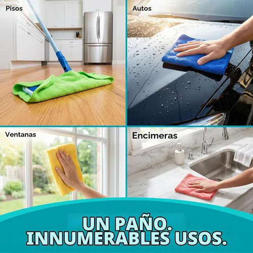 Vista 3 de HELOMOR 3 paños de limpieza de microfibra extra grandes, toallas de piso de 30 x 18 pulgadas para trapeador de escobilla de goma, trapos de limpieza