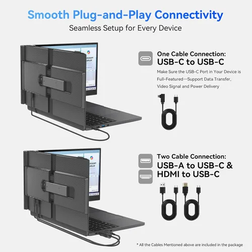 Vista 7 de Blackview Extensor de pantalla para laptop, 1.3 libras ultraligero y ultradelgado de 0.17 pulgadas, 14 pulgadas, FHD 1080P IPS, extensor de monitor
