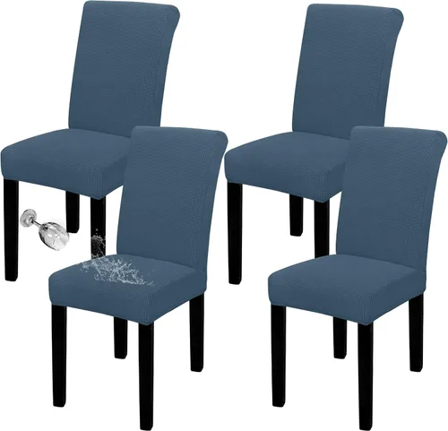 Vista 53 de Easy-Going - Juego de 2 fundas para sillas de comedor 100% impermeables, de tela Jacquard elástica, fundas protectoras removibles y lavables