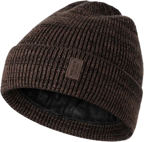 Vista 34 de Wmcaps – Gorro de invierno para hombre y mujer, gorro de punto suave y cálido con forro vellón Verde militar