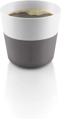 Vista 6 de Eva Solo 2 Tazas Tumbler de Espresso Tazas de Café Tumbler de Porcelana de 3 oz con Agarre Recubierto de Silicona Diseño Danés, Funcionalidad