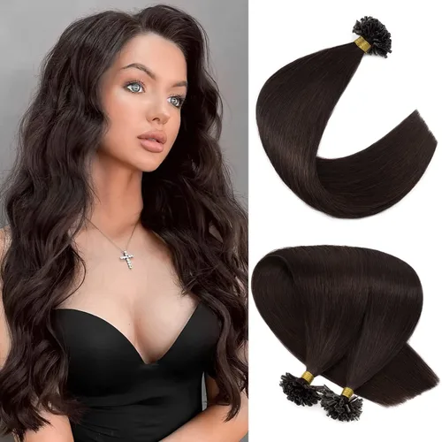 Vista 17 de Extensiones de cabello humano con punta en U, con queratina de fusión caliente, extensiones de cabello humano real, extensiones de cabello Remy