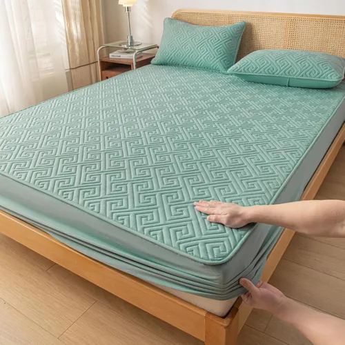 Vista 18 de FCLDESHOP Sábana elástica de bolsillo profundo, sábanas gruesas con impresión acolchada, para dormitorio de niño y niña, impermeable, barrera