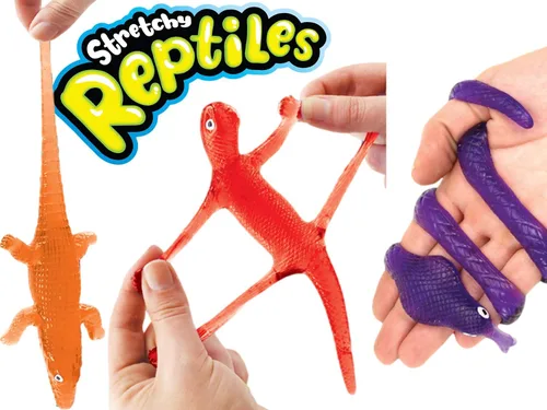 Vista 2 de JA-RU - Reptiles pegajosos súper elásticos de serpiente, lagarto y cocodrilo (3 unidades surtidas) por JA-RU. Juguete de regalo de fiesta