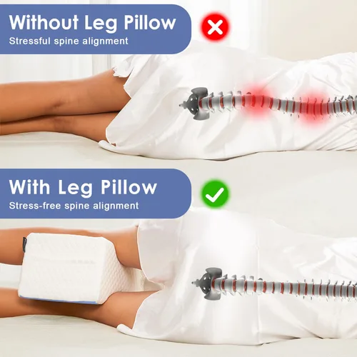Vista 4 de cooloo8 Almohada de piernas para dormir de lado, almohada de rodilla para dormir de lado, almohada de rodilla, alivio del dolor de ciática, almohada