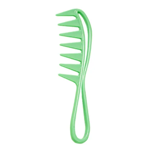 Vista 3 de Peine desenredante de dientes anchos para ducha, peine flexible de amplia separación, peine hueco, peine antiestático desenredante para el cabello