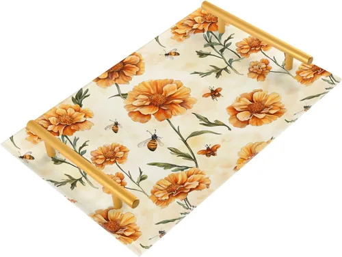 Vista 14 de Rose Reverie Peach Bathroom Vanity Tray Toilet Tank Tray Bathroom Counter Storage for Counter