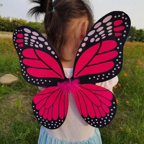 Vista 5 de Danballto Disfraz de mariposa de alas de hadas para niñas pequeñas