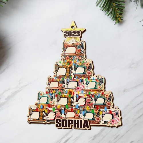 Vista 7 de V VIBEPY Adornos de costura personalizados impresos en todas partes, adornos de Navidad de costura, adornos de edredón, adornos de 3.5 pulgadas, 3