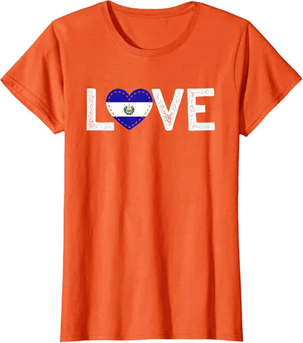 Vista 48 de Camiseta de regalo con la bandera de El Salvador LOVE, Negro, S