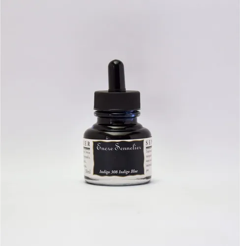 Vista 26 de Sennelier Tinta de dibujo, botella de 1.0 fl oz, azul ultramar Azul ultramarino