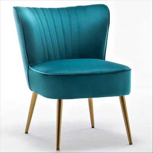 Vista 22 de Container Furniture Direct Silla moderna de terciopelo para sala de estar, dormitorio o entrada, diseño elegante y cómodo sin brazos con patas