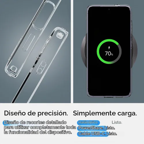 Vista 8 de Spigen Liquid Crystal para Galaxy S24 (2024) [Protección de Grado Militar] - Transparente
