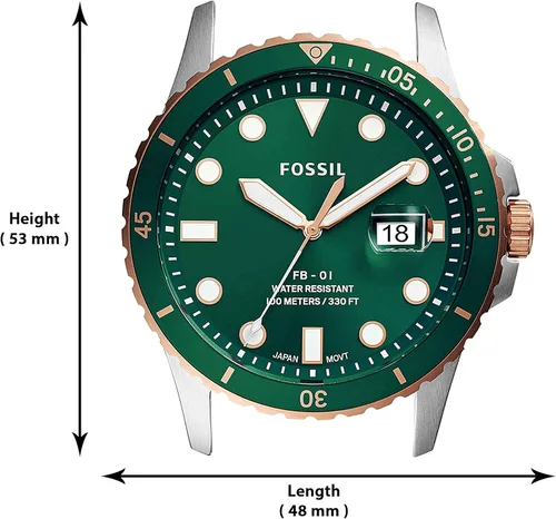 Vista 5 de Fossil - Reloj de cuarzo y acero inoxidable, casual, FB-01, inspirado en el buceo para hombre