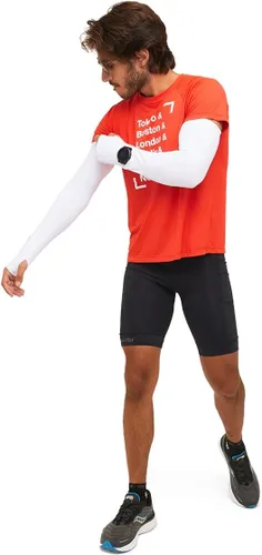 Vista 2 de SportBR Mangas de brazo con apertura para rastreador de fitness, agujero para pulgar, mangas de brazo para hombres y mujeres, deportes, protección