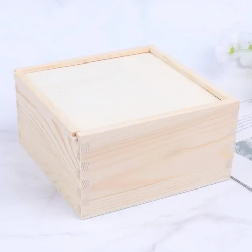 Vista 2 de Kisangel Caja de regalo de madera con tapa deslizante Caja
