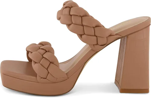 Vista 2 de CUSHIONAIRE Sandalia de plataforma trenzada Aurora para mujer + espuma viscoelástica y anchos disponibles
