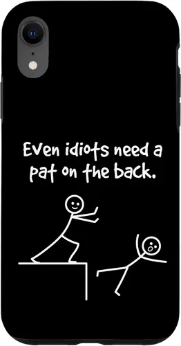 Vista 25 de Even Idiots Need A Pat On The Back Funny Stick Man Joke - Funda de regalo para iPhone 17