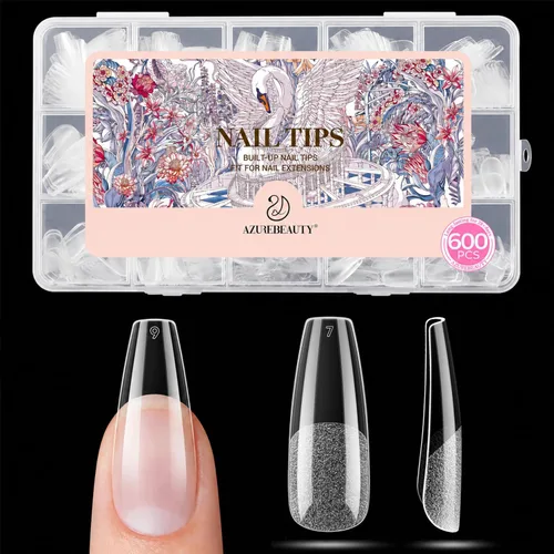 Vista 15 de Puntas de uñas cortas de almendra, 600 puntas de uñas de gel suave Almendra Corta