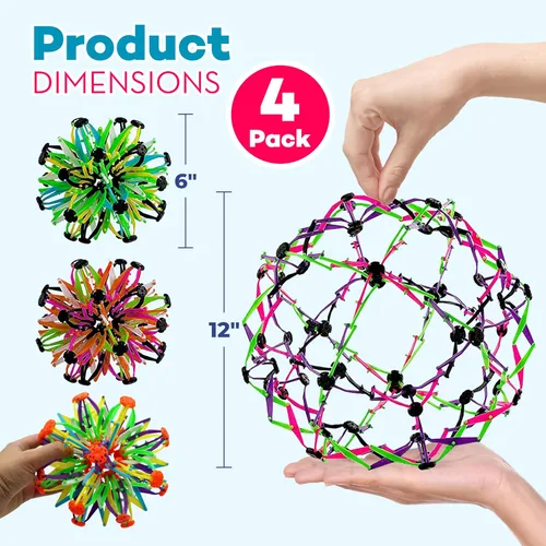 Vista 3 de 4E's Novelty Esfera de bola de respiración expandible (paquete de 4) juguete para niños para aliviar el estrés, juguetes para ansiedad, yoga