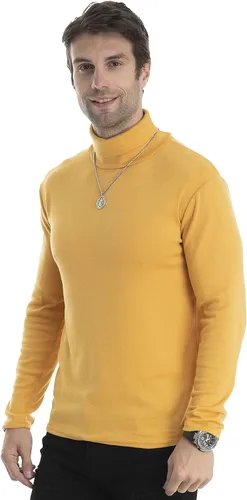 Vista 60 de Camiseta de manga larga para hombre, ajustada, ligera, con cuello de tortuga