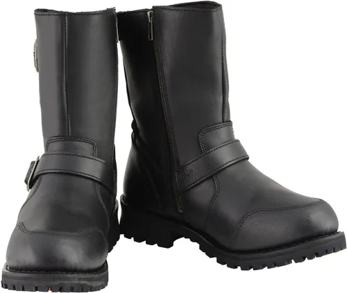 Vista 2 de Milwaukee Leather Botas clásicas para hombre con detalle de hebilla