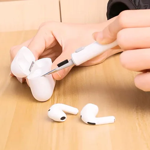 Vista 4 de Kits de limpieza para Airpods Pro 1, 2, 3, bolígrafo limpiador multifunción, cepillo suave para auriculares Bluetooth, herramientas de limpieza