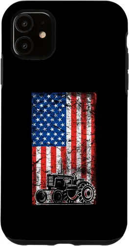 Vista 5 de Carcasa para iPhone 15 con bandera estadounidense para tractores agrícolas patrióticos Farmer USA