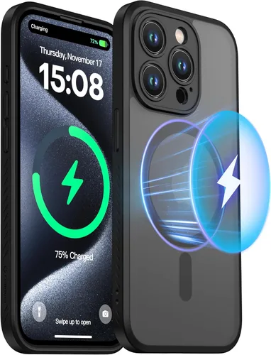 Vista 7 de CellEver Funda magnética fuerte para iPhone 15 Pro [protección de cámara] [prueba de caídas de grado militar] [compatible con MagSafe] Funda delgada