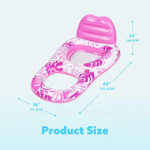 Vista 6 de SLOOSH Paquete de 2 flotadores inflables para piscina para adultos, flotador de piscina para sala de estar, balsa, flotadores, silla reclinable