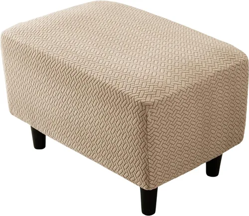 Vista 30 de Funda elástica para silla, funda otomana rectangular de almacenamiento, funda otomana para reposapiés, fundas otomanas para taburete de pie