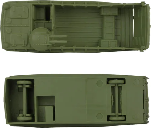 Vista 6 de BMC Classic Marx Landing Craft - 4 unidades de vehículos militares de plástico verde marrón contra OD para hombres