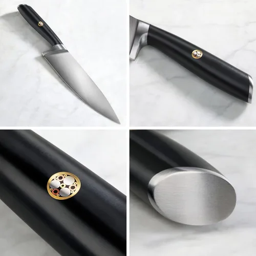 Vista 3 de Cangshan L Series 1026870 Cuchillo de chef forjado de acero alemán de 8" Negro