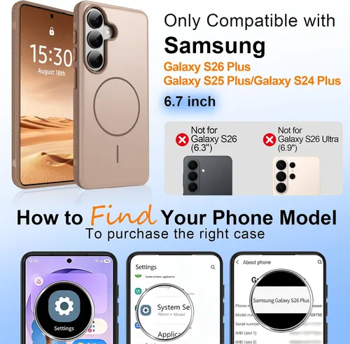 Vista 11 de Jshru Funda para Samsung Galaxy S26 Plus/Galaxy S25 Plus: para Galaxy S24 Plus [compatible con Magsafe] [2 protectores de pantalla HD] cubierta