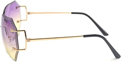 Vista 14 de lentes de sol sin montura de tamaño grande con lentes transparentes para mujer.