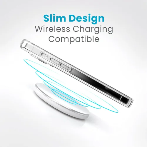 Vista 5 de Speck Funda MagSafe para iPhone 15 Pro, protección contra caídas y cámara, funda transparente para teléfono, compatible con carga inalámbrica, se