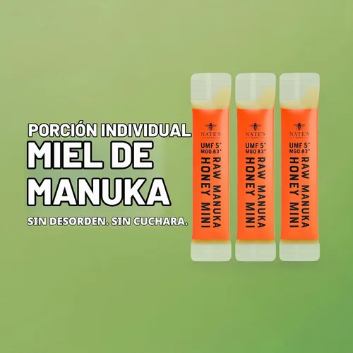 Vista 6 de Nate's Manuka Honey Minis - 10 unidades de una sola porción, miel de manuka pura - MGO 83+ Certificado UMF 5+ - 10 paquetes de una sola porción