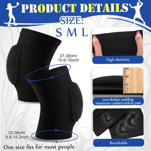 Vista 3 de Yinder 4 piezas de rodillera de voleibol y manga para brazo Accesorios de voleibol Incluye funda para el antebrazo, codera, guardamuñeca