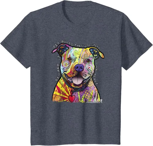 Vista 54 de Beware Of Pit Bulls, Dean Russo Pitbull Original - Camiseta para amantes de los perros, Negro