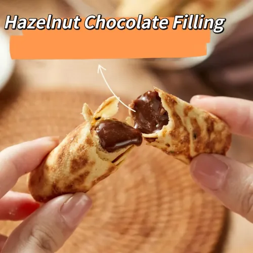 Vista 3 de Rollos de huevo de chocolate con avellana, bocadillos de relleno de galletas, barras de galletas de sándwich de chocolate, 4.23 oz/120 g envío desde