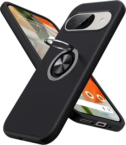 Vista 63 de JAME Funda delgada para Google Pixel 7 Pro, soporte de anillo a prueba de Azul