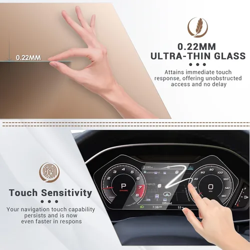 Vista 3 de YEE PIN Protector de pantalla para Audi Q3 12.3" Instrument Cluster 2019-2025